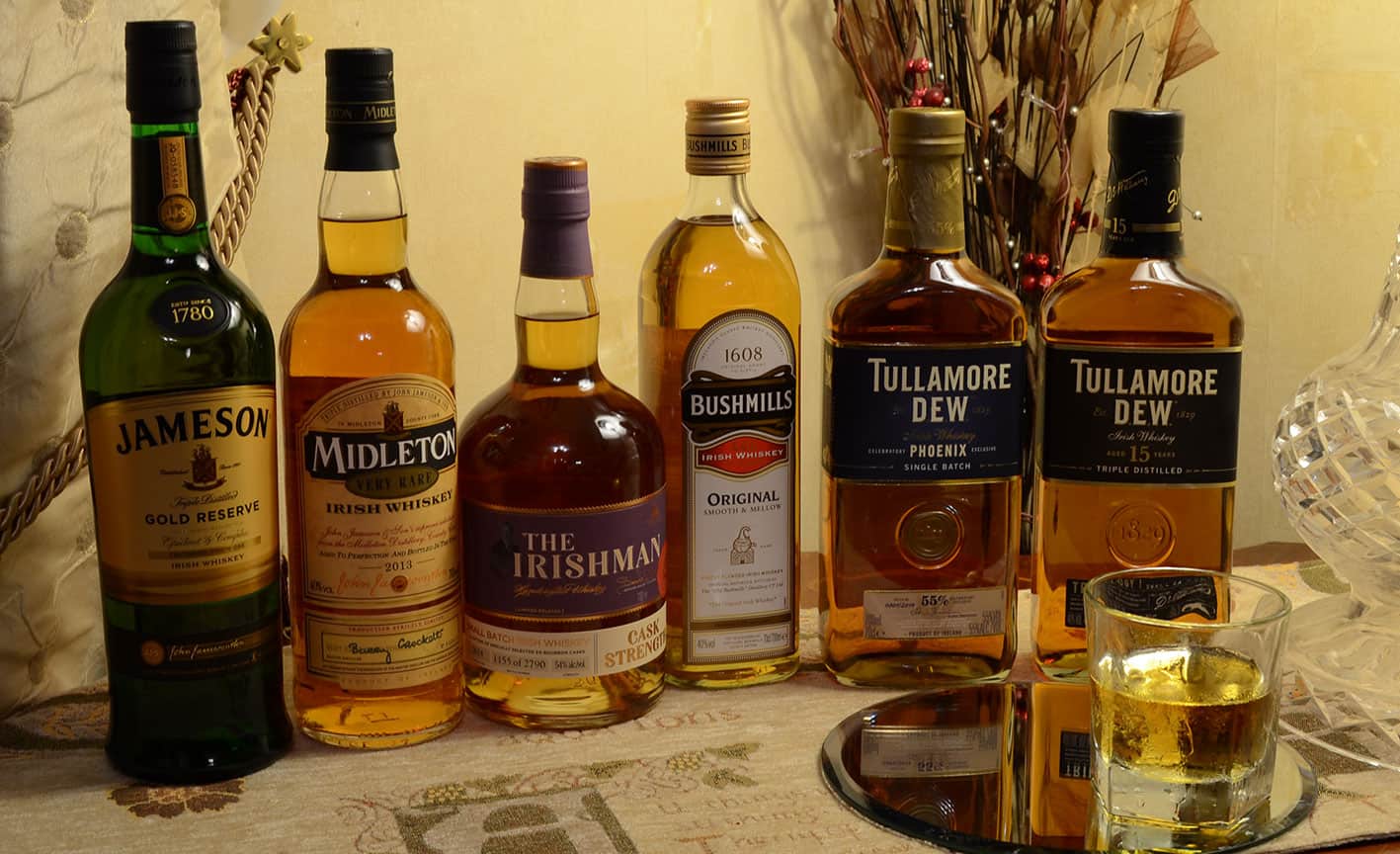 A selection of some Premium Irish Whiskies - The Irish Place