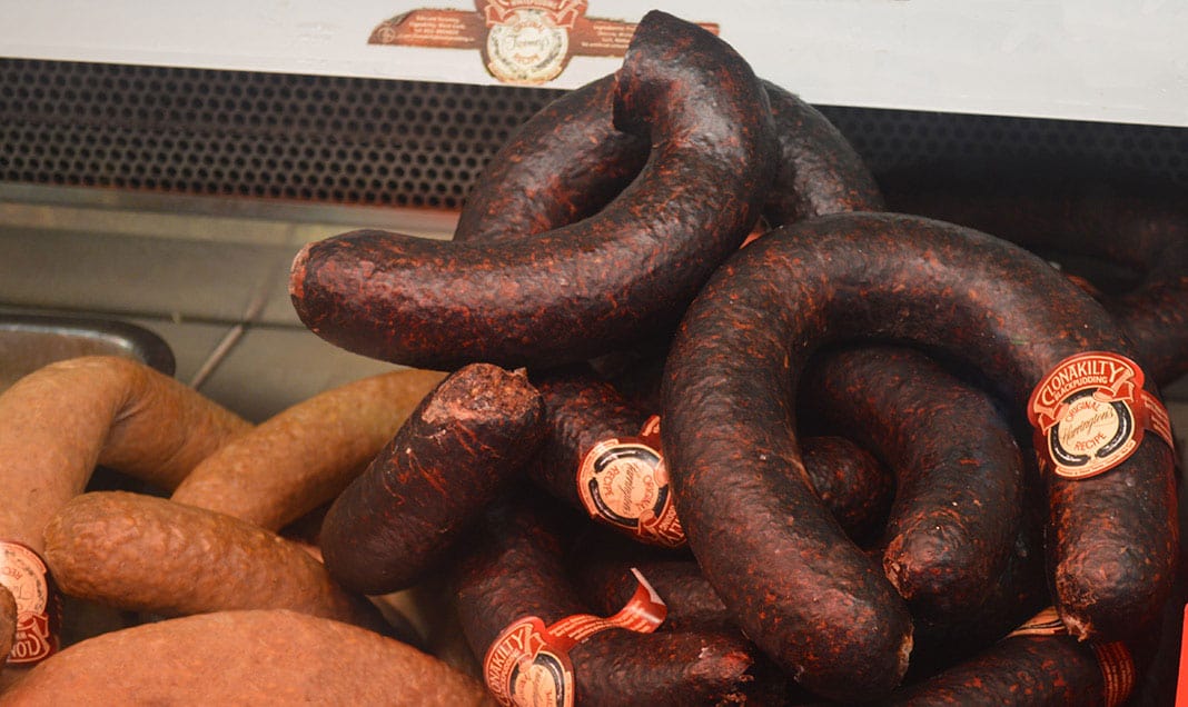 Black and White Pudding on sale in The English Market - The Irish Place