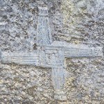 A carving of a St Brigit’s Cross