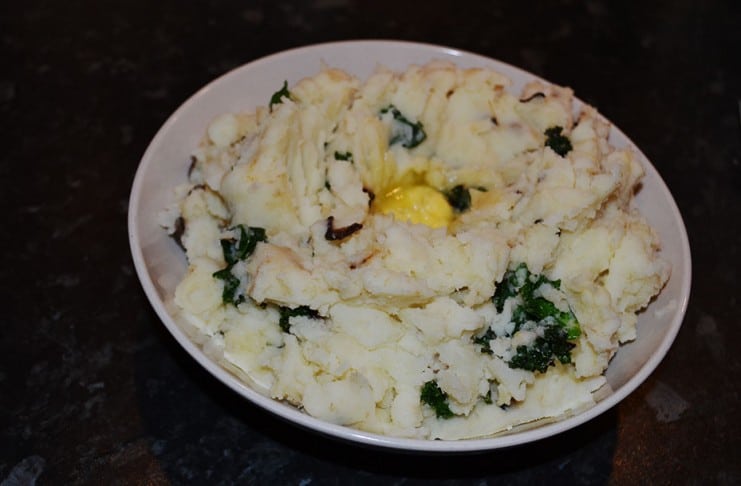 A nice freshly made bowl of Colcannon ready to serve and enjoy - The Irish Place