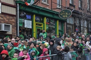 Revellers celebrating the St Patrick's Day Parade in Wappinger Falls, New York - The Irish Place