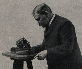 Louis Brennan with a model of one of his inventions - The Irish Place