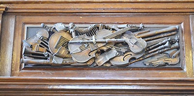 St Michan's Church, Dublin - The beautifully carved Organ Trophy on the Organ in St. Michan's Church - The Irish Place