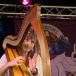 Elaine Hogan performing on stage at the 2017 Doolin Folk Festiva