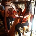 Emer Mallon of Connla in action on the Harp.