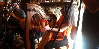 Emer Mallon of Connla in action on the Celtic Harp - The Irish Place