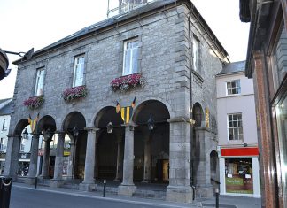 The Tholsel on High Street in Kilkenny built on the site where in 1324 Petronella de Meath was burnt at the stake - The Irish Place