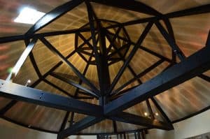 The elaborate roof support in Reginald's Tower - The Irish Place