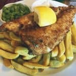 Plaice and Chips, one of the excellent meals on offer at Kyteller’s Inn.