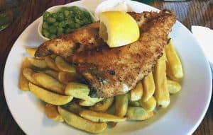 Plaice and Chips, one of the excellent meals on offer at Kyteller's Inn. - The Irish Place