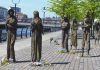 The Haunting Memorial Statues commemorating the Great Hunger on Customs House Quay in Dublin's Docklands - The Irish Place