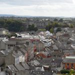 Looking over the city towards Kilkenny Castle from the top of the Round Tower.