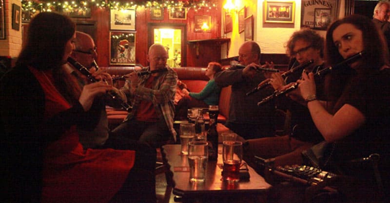 A session where the main instrument being played is the Irish Flute. Photo: Bob Singer - The Irish Place