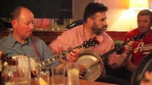 Banjos being played in a session at the Ennis Trad Fest 2015 - The Irish Place