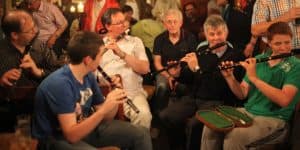A session in Tubbercurry with the Irish Flute being the predominant instrument - The Irish Place