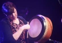 Kathy Jordan playing the Bodhrán - The Irish Place