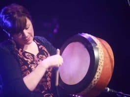 Kathy Jordan playing the Bodhrán - The Irish Place