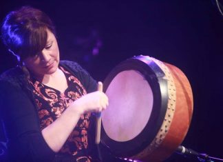 Kathy Jordan playing the Bodhrán - The Irish Place
