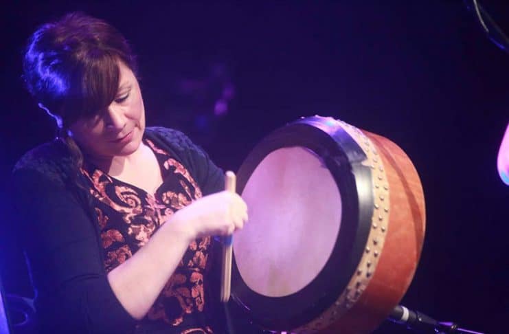 Kathy Jordan playing the Bodhrán - The Irish Place