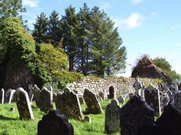 The ruins of Medieval Seskinan Church at Knockboy - The Irish Place