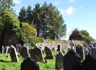 The ruins of Medieval Seskinan Church at Knockboy - The Irish Place