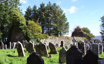 The ruins of Medieval Seskinan Church at Knockboy - The Irish Place