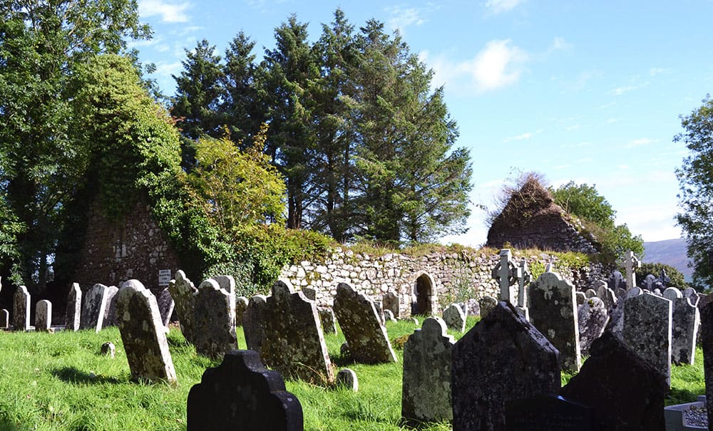 The ruins of Medieval Seskinan Church at Knockboy - The Irish Place