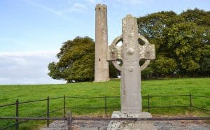 High Cross at Kilree with the Round Tower - The Irish Place