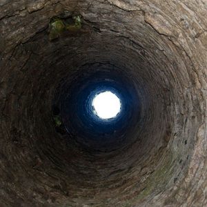 Internal upwards view from the doorway in the tower at the Kilree Monastic Site - The Irish Place