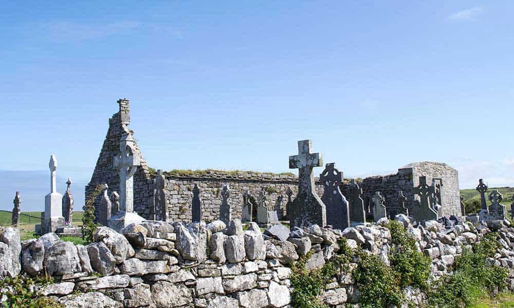 The ruins of Killilagh Church in Doolin, Co. Clare.